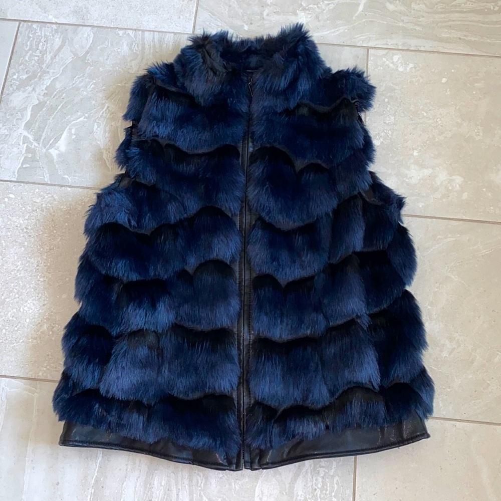 INC Faux Fur Vest